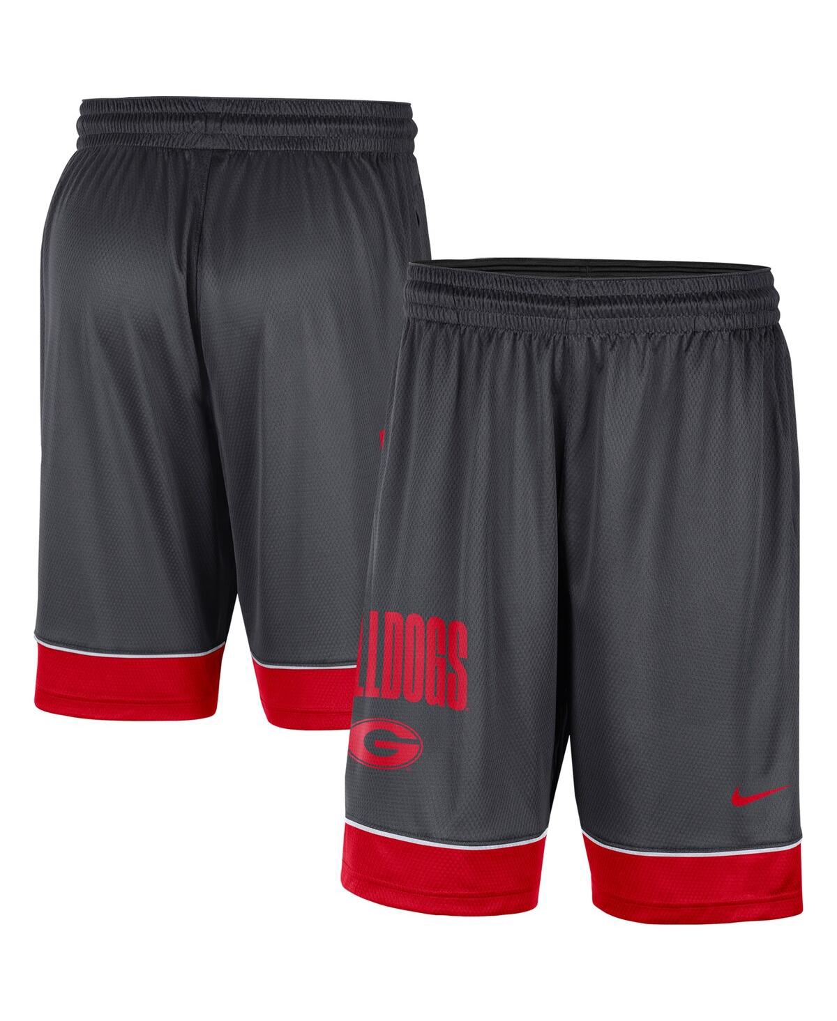 Shop Nike Men's Charcoal And Red Georgia Bulldogs Fast Break Performance Shorts In Charcoal,red