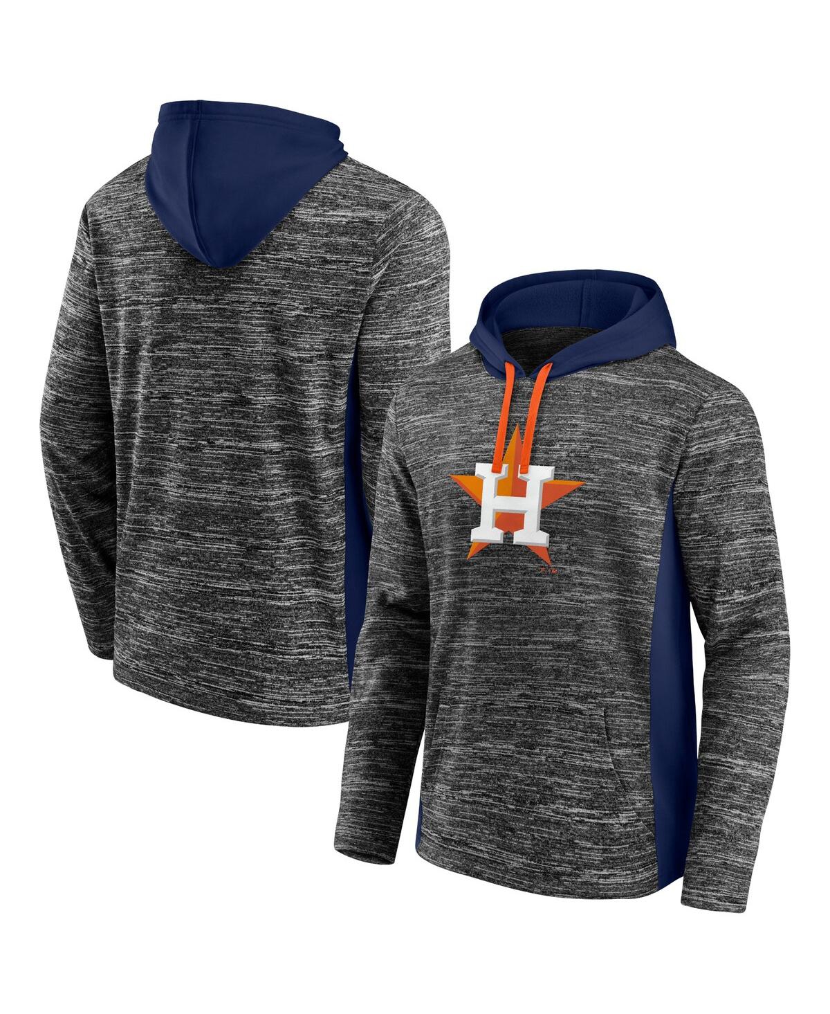 Fanatics Men's Gray, Navy Houston Astros Instant Replay Color Block Pullover Hoodie In Gray,navy