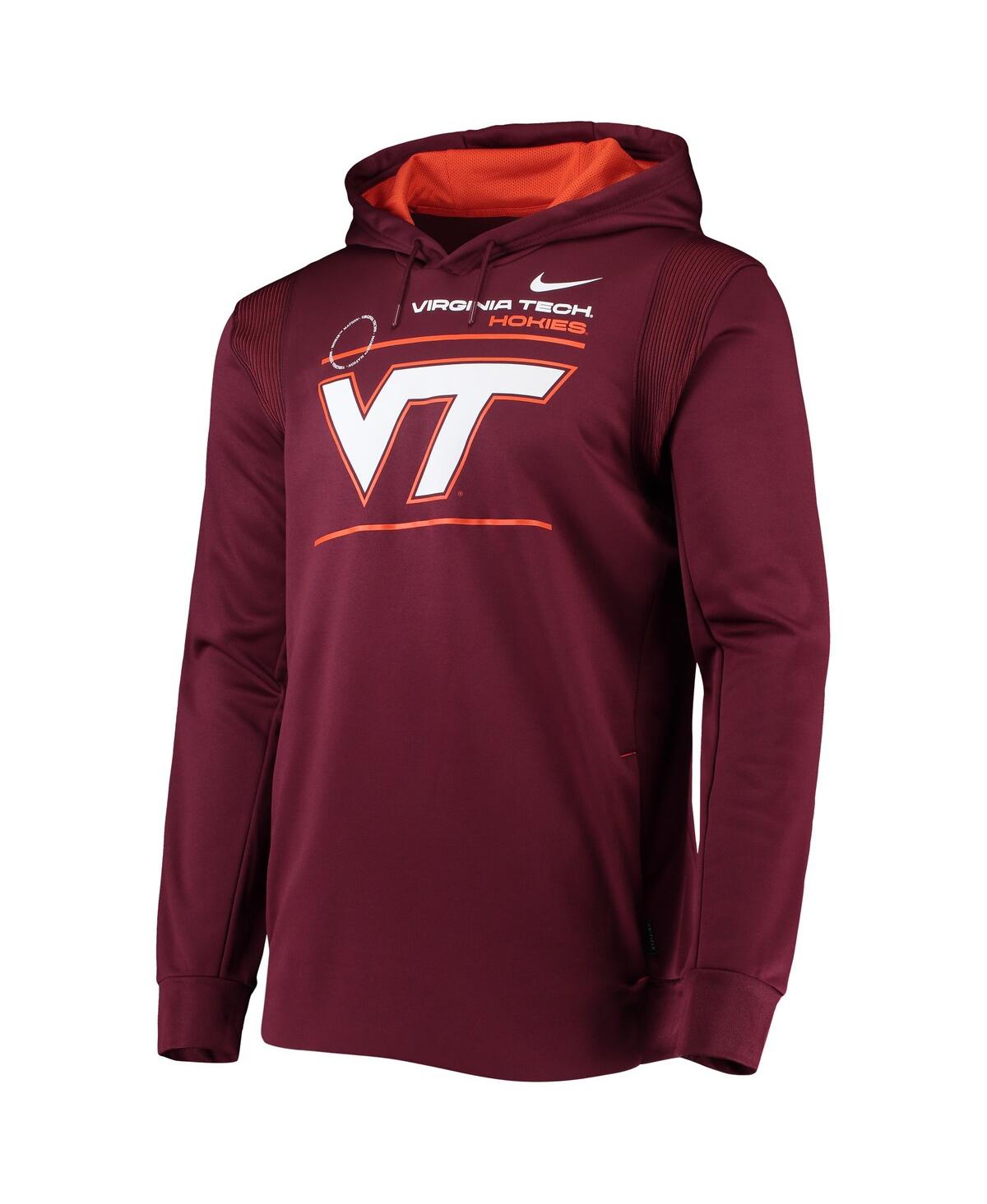 Men'sVirginia Tech Hokies 2021 Team Sideline Performance Pullover Hoodie - Maroon