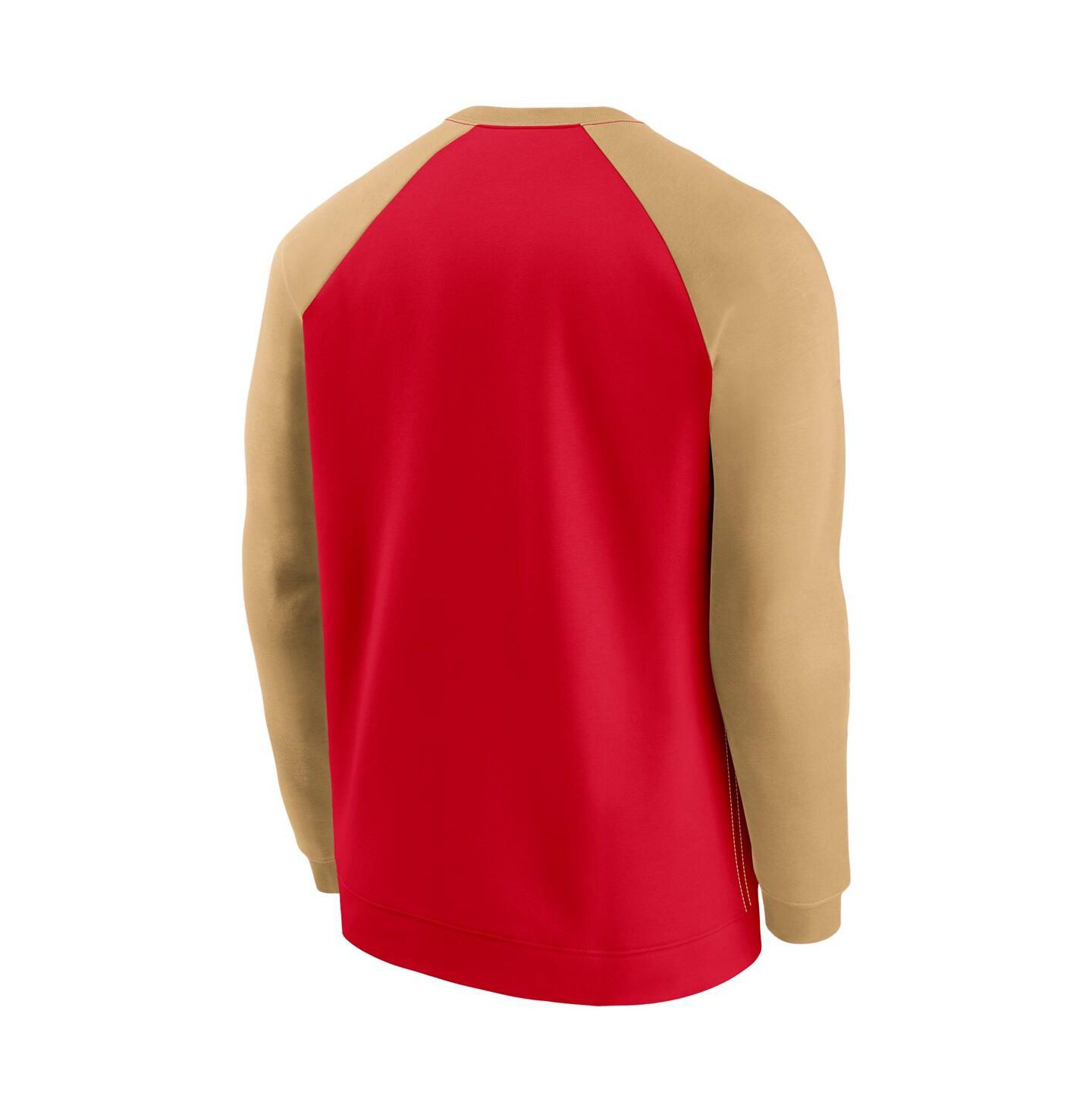 Мужской свитер Nike Scarlet and Gold-Tone San Francisco 49ers Historic Raglan Crew Performance — фото 4