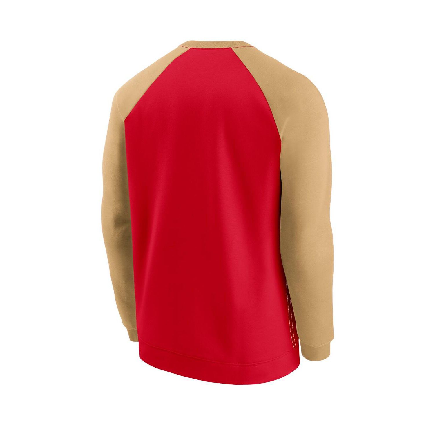Men's Scarlet and Gold-Tone San Francisco 49ers Historic Raglan Crew Performance Sweater
