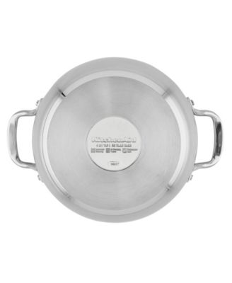3-Ply Base Stainless Steel 4 Quart Induction Casserole with Lid