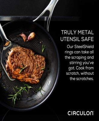 SteelShield C-Series Tri-Ply Clad Nonstick Frying Pan Set, 2-Piece, Silver