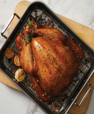 Hard-Anodized Non-Stick 12" x 16" Roaster & Dual-Height Rack