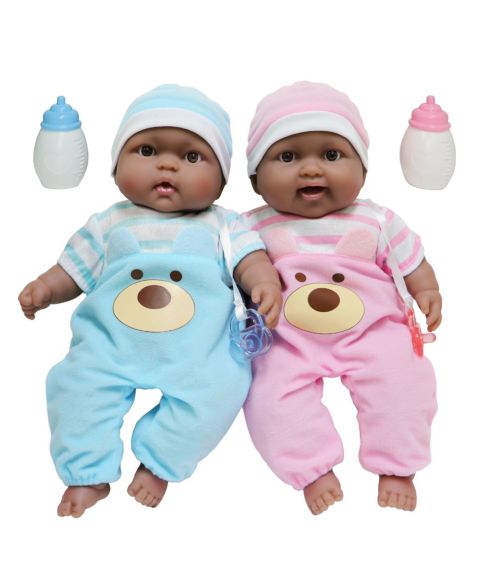 Детские куклы JC TOYS Lots to Cuddle Babies 13" African American Soft Body Baby Dolls, 2-Piece Set, Ages 2+