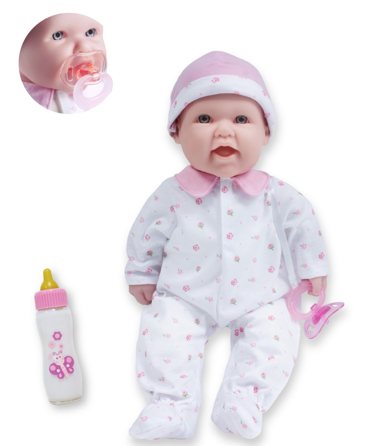 Jc Toys La Baby Caucasian 16" Soft Body Baby Doll Pink Outfit