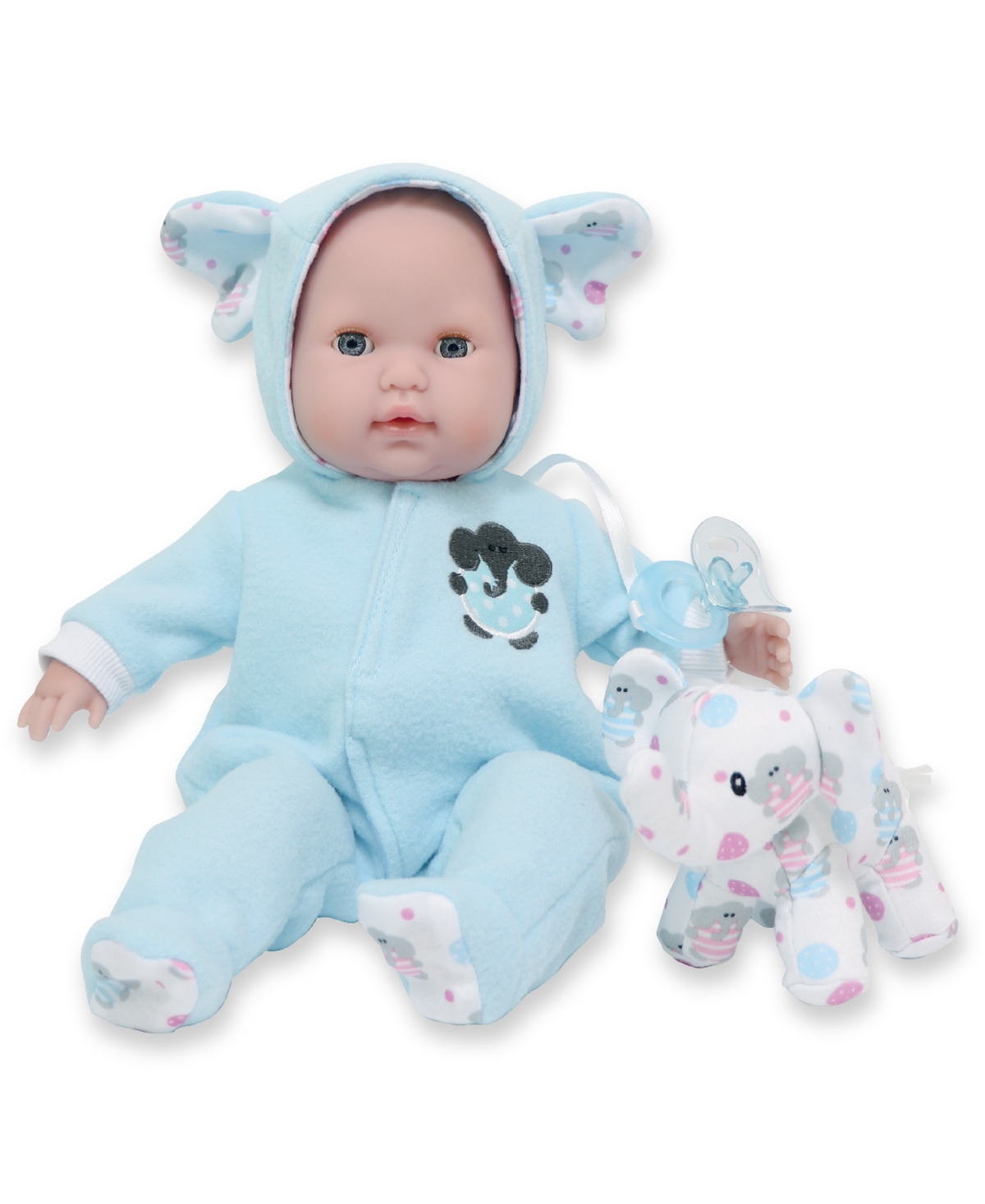 Jc Toys Berenguer Boutique 15" Soft Body Baby Doll Elephant Blue Outfit In Blue Elephant Theme