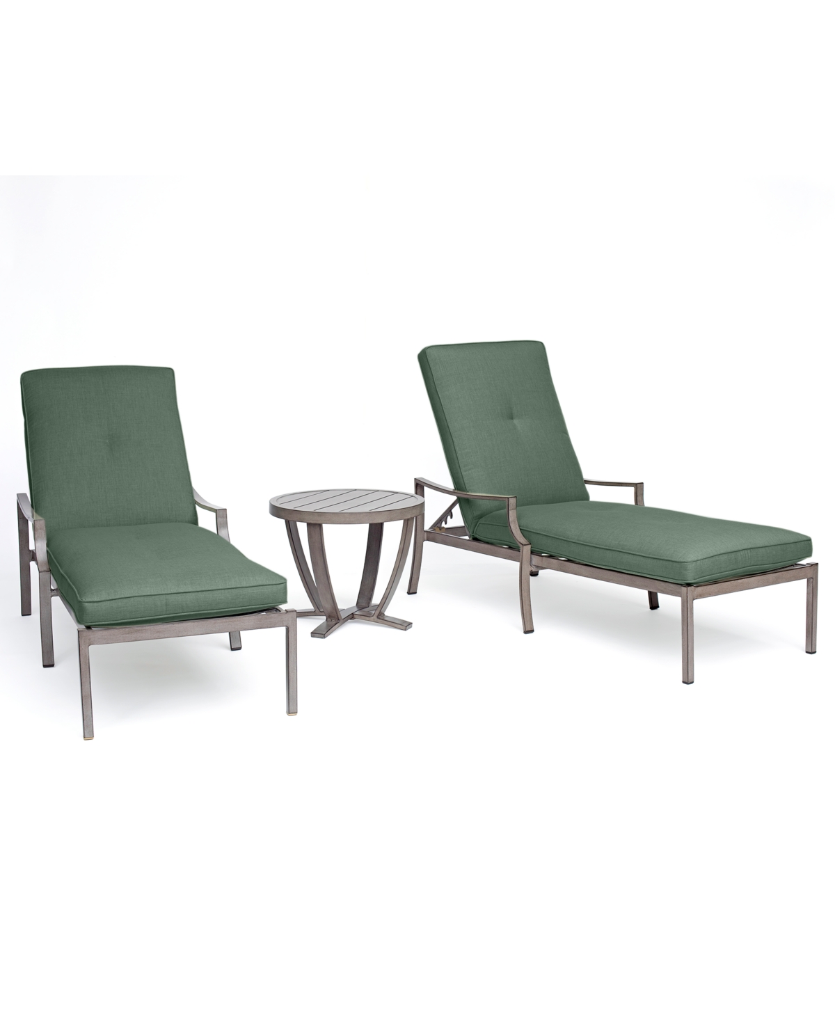 Agio Wayland Outdoor Aluminum 3-pc. Chaise Set (2 Chaise Lounges & 1 End Table), Created For Macy's In Outdura Grasshopper