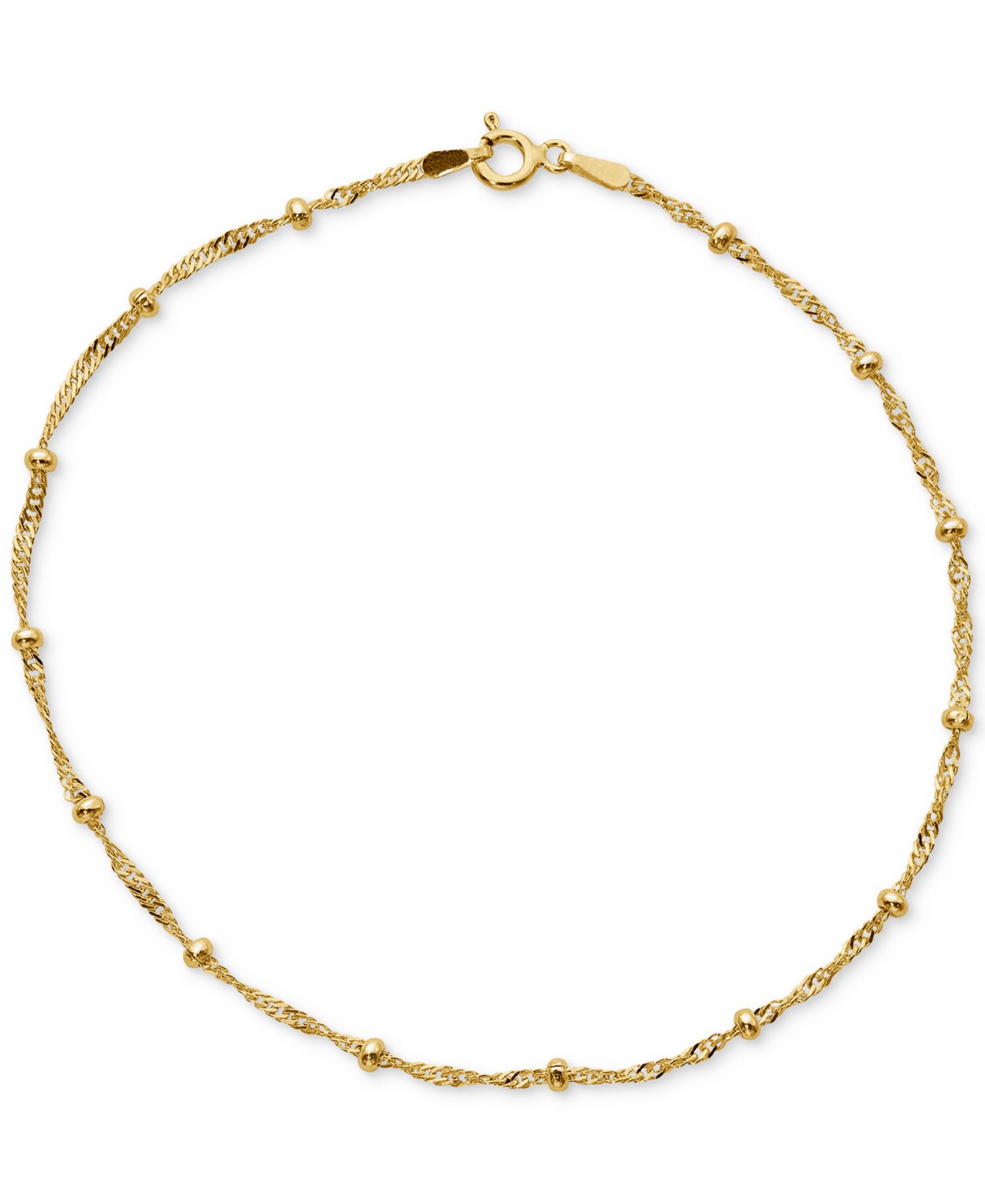 18K Gold over Sterling Silver Ankle Bracelet