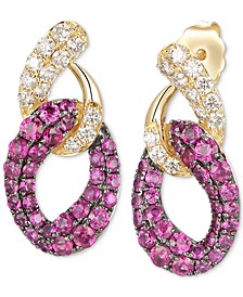 Passion Ruby™ (1-3/8 ct. t.w.) & Nude Diamond (1/2 ct. t.w.) Looped Drop Earrings in 14k Gold