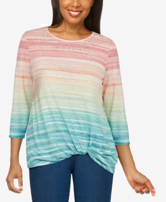 Alfred Dunner - Petite Peachy Keen Ombr&eacute; Knit Top