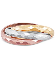 Interlocked Multiband Ring in 10k Tricolor Gold