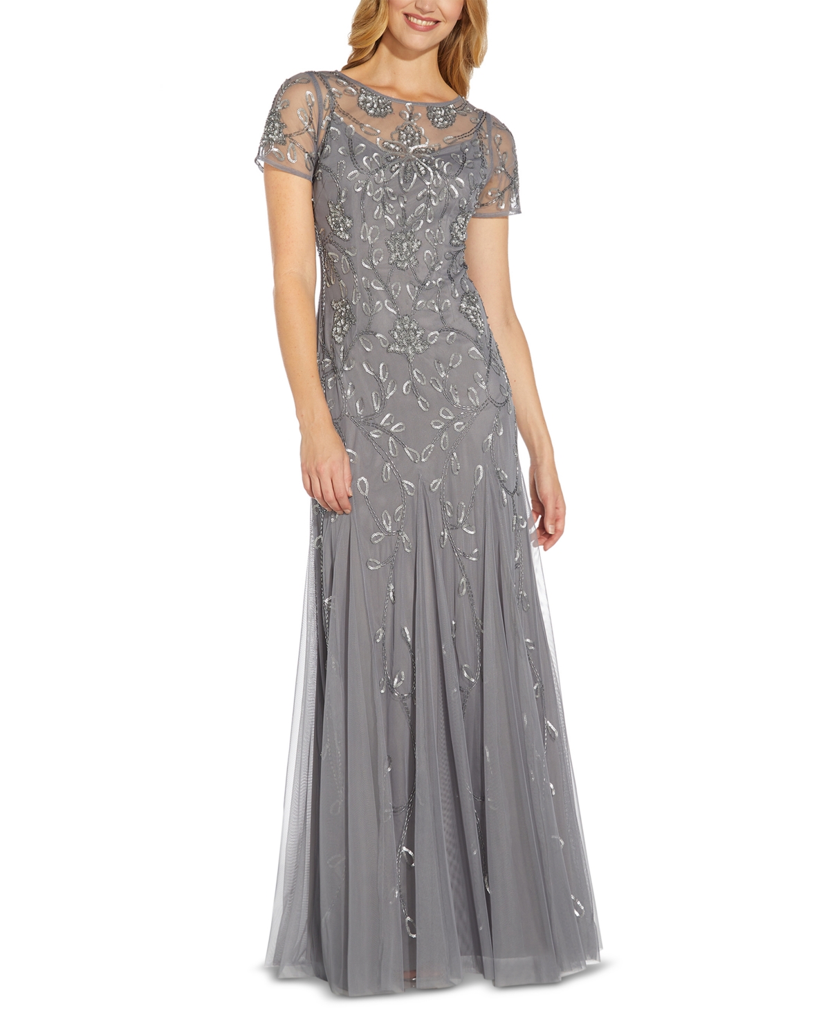 1920s Fashion & Clothing | Roaring 20s Attire Adrianna Papell Beaded Gown $279.00 AT vintagedancer.com