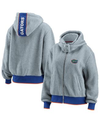 Women s Gray Florida Gators Sherpa Full Zip Hoodie Jacket Macy s