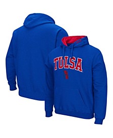 Men's Royal Tulsa Golden Hurricane Arch and Logo Pullover Hoodie