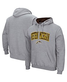 Men's Heathered Gray Western Michigan Broncos Arch and Logo Pullover Hoodie