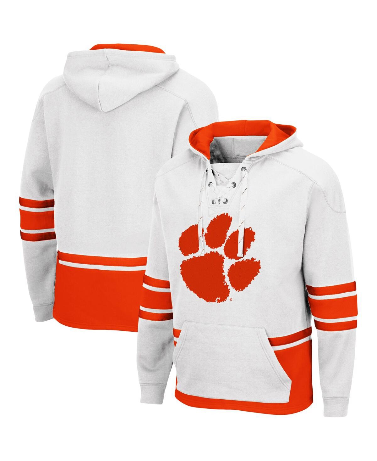 Colosseum White Clemson Tigers Lace Up 3.0 Pullover Hoodie In White