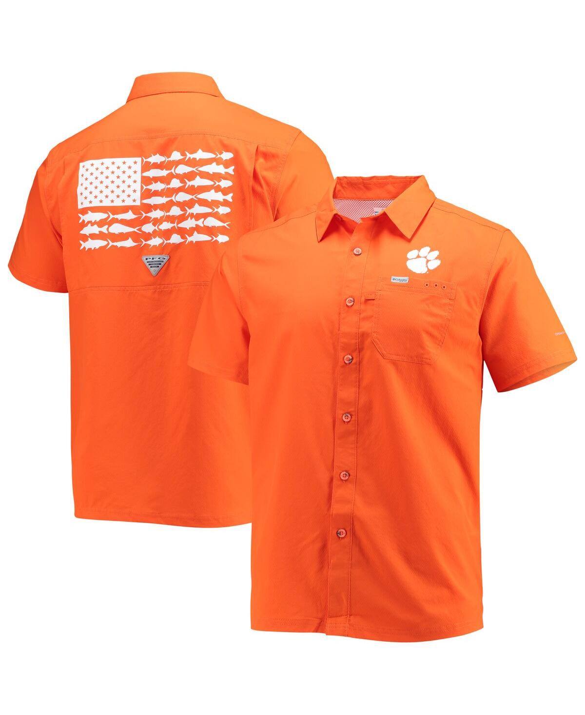 Men's Orange Clemson Tigers Slack Tide Camp Button-Up Shirt - Orange
