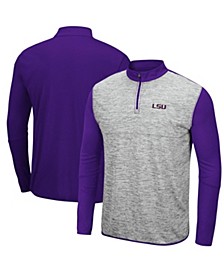 Men's Heathered Gray, Purple LSU Tigers Prospect Quarter-Zip Jacket