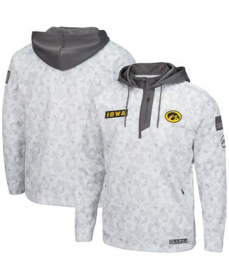 Men's Arctic Camo Iowa Hawkeyes OHT Military-Inspired Appreciation Quarter-Zip Hoodie