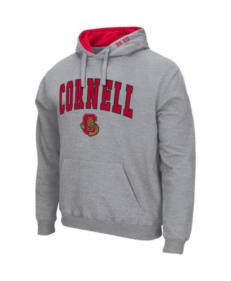 Men's Heathered Gray Cornell Big Red Arch and Logo Pullover Hoodie