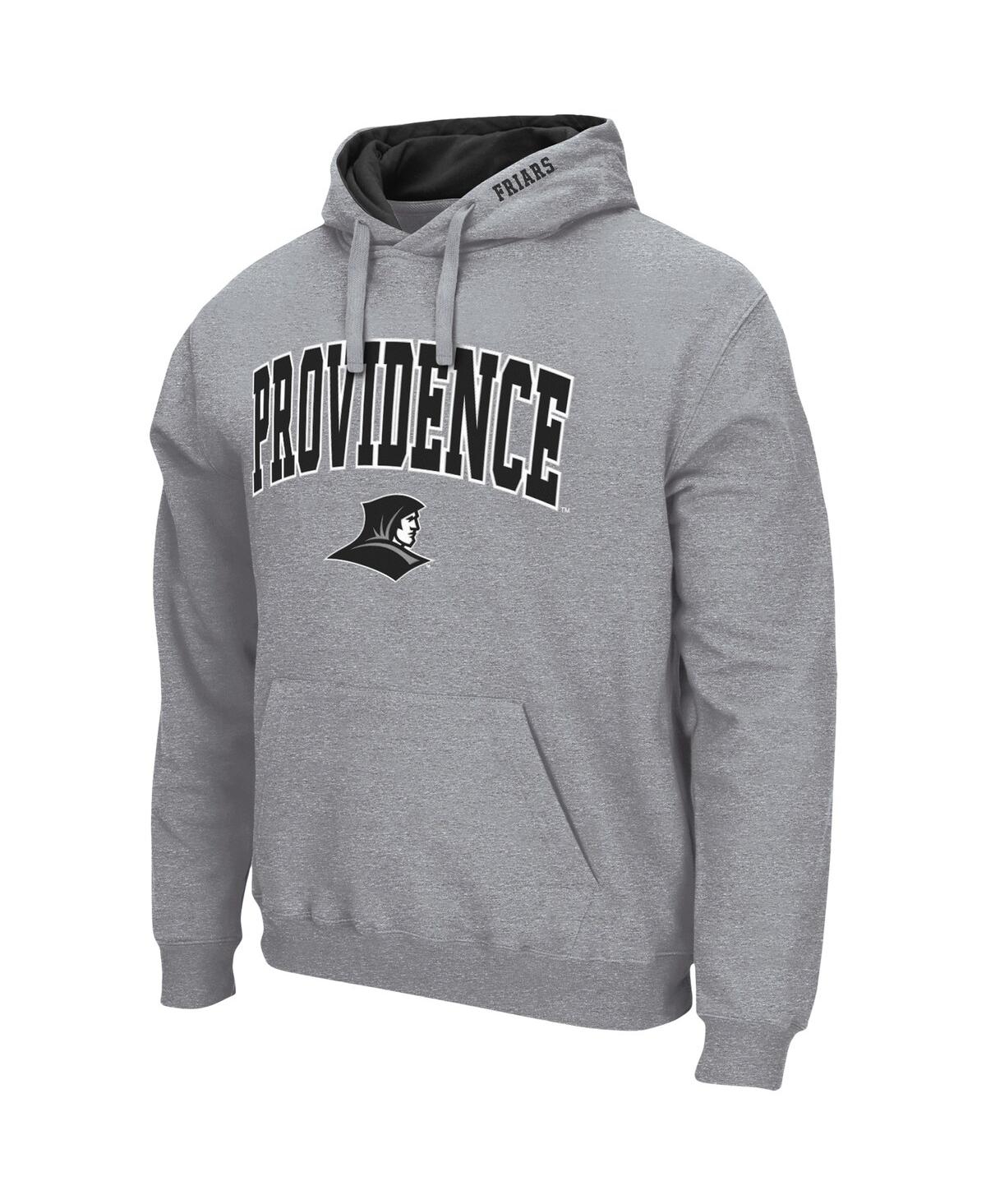Colosseum Heathered Gray Providence Friars Arch And Logo Pullover Hoodie In Heathered Gray