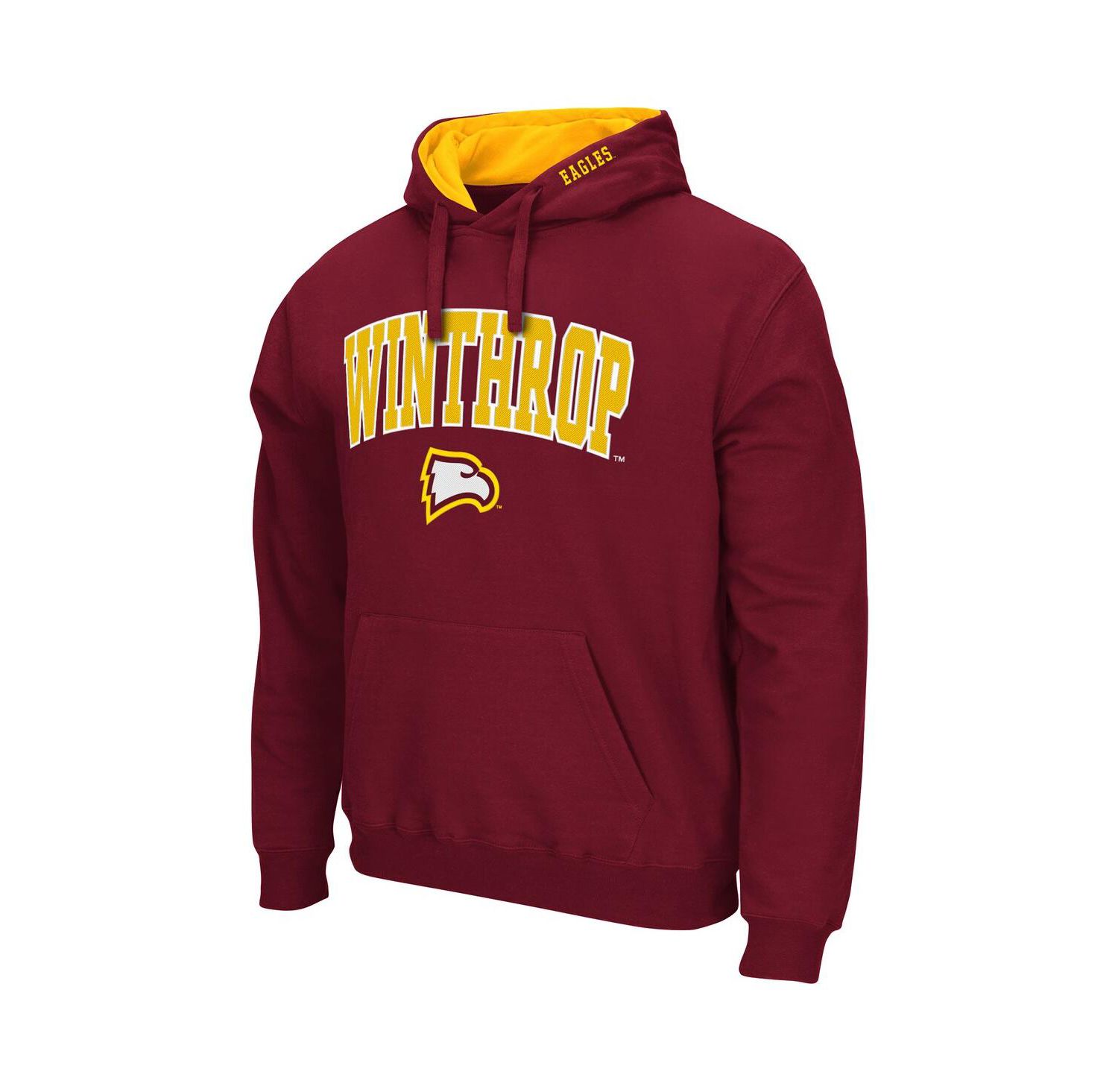 Men's Red Winthrop Eagles Arch and Logo Pullover Hoodie