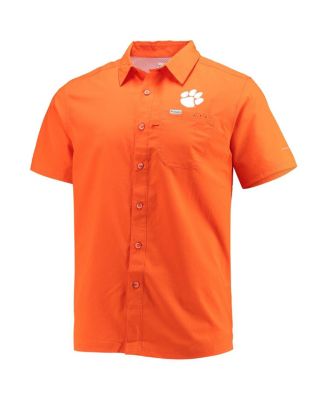 Men's Orange Clemson Tigers Slack Tide Camp Button-Up Shirt