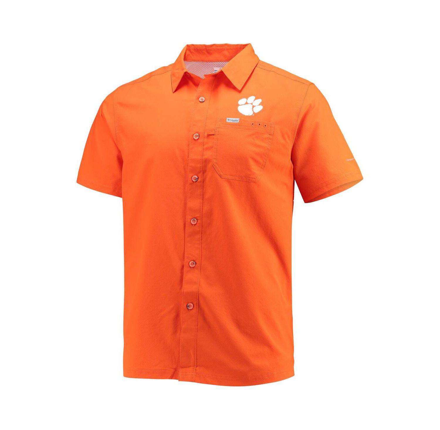 Men's Orange Clemson Tigers Slack Tide Camp Button-Up Shirt