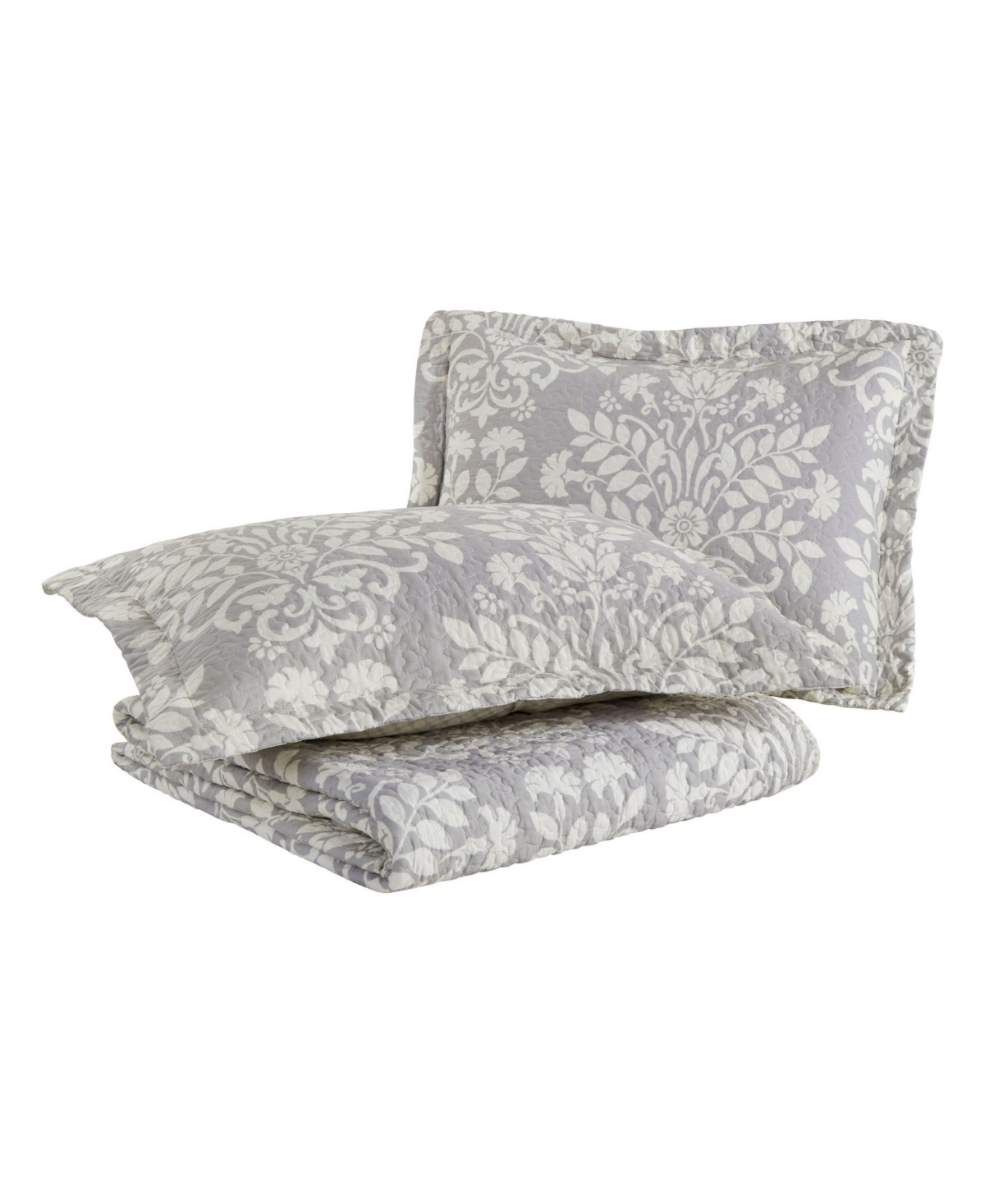 Closeout! Laura Ashley Rowland Cotton Reversible 3 Piece Quilt Set, Full/Queen