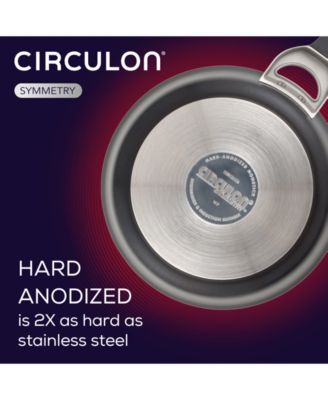 Symmetry Hard-Anodized Nonstick Weeknight Cookware Induction Pots and Pans Set, 4-Piece, Black