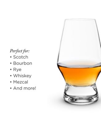 Footed Crystal Scotch Glasses, Set of 2, 8 Oz 