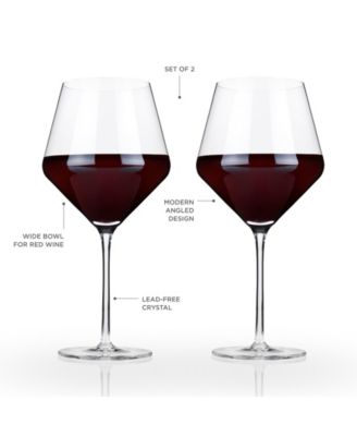 Raye Angled Burgundy, Set of 2, 21 Oz