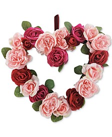 Valentine's Day Red & Pink Ranunculus Heart Wreath, Created for Macy's 
