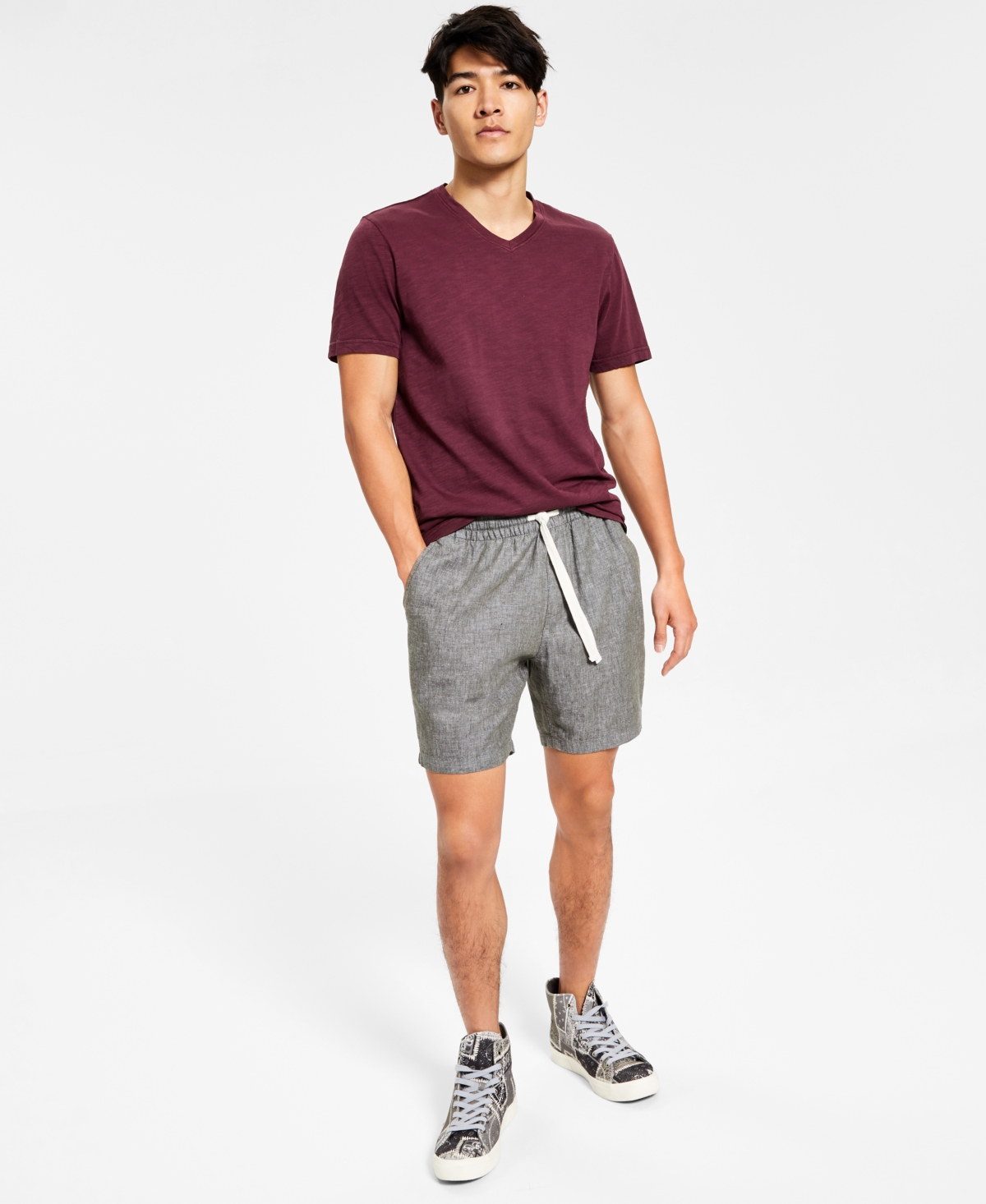Sun + Stone Men's Charlie Linen Pullon Shorts, Created For Macy's In