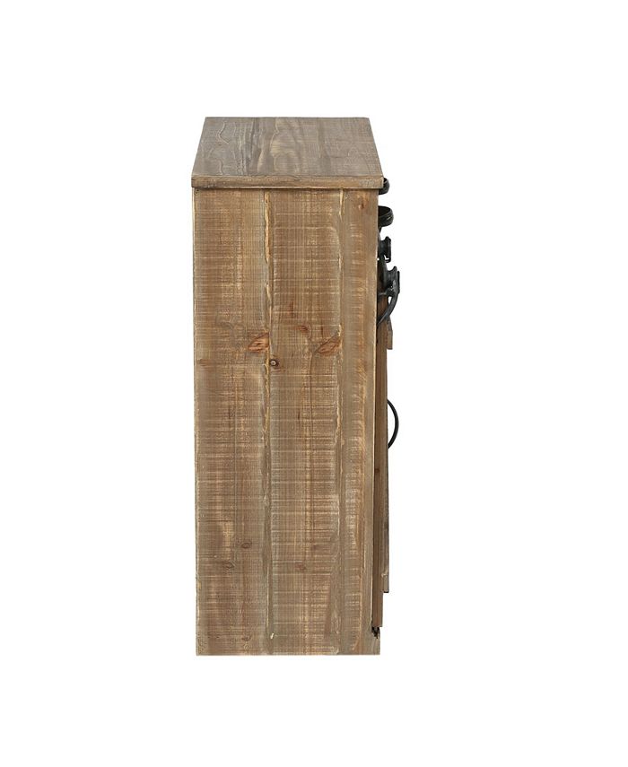 Luxen Home Rustic Wood Sliding Barn Door Console Macy's
