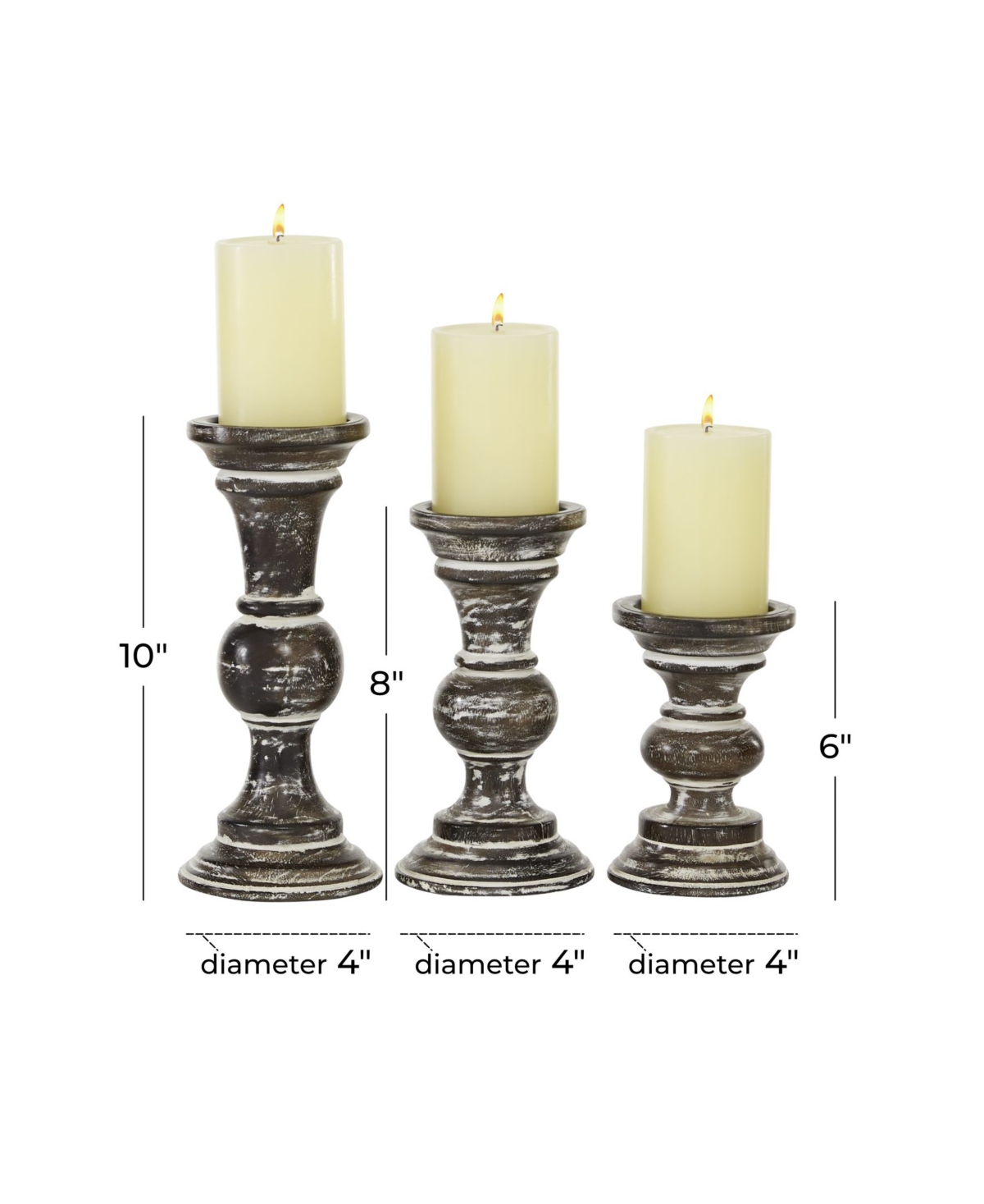 Country Cottage Candle Holder, Set of 3