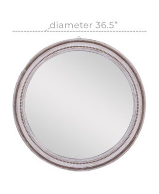 Coastal Style Wood Wall Mirror, 37" x 37"