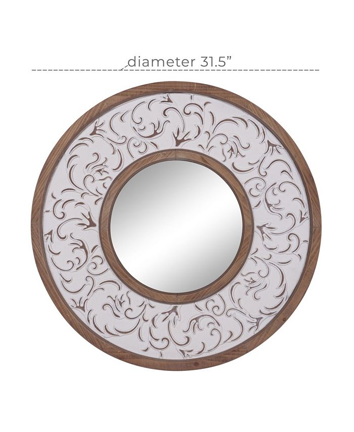Rosemary Lane Farmhouse Wood Wall Mirror, 32" x 32" Macy's
