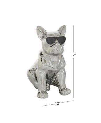 by Cosmopolitan Ceramic Glam Dog Sculpture, 12" x 6"