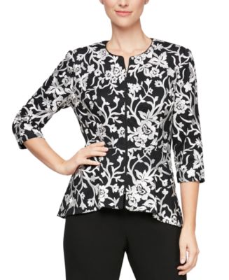 Alex Evenings Embroidered Floral Jacket - Macy's