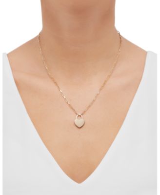 Heart Padlock Paperclip Link 18 Pendant Necklace in 18k Gold-Plated Sterling Silver (Also in Sterling Silver)