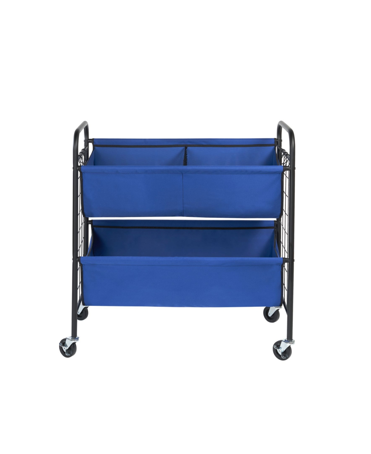 2 Tier Garage Organizer with Casters - Classic Blue