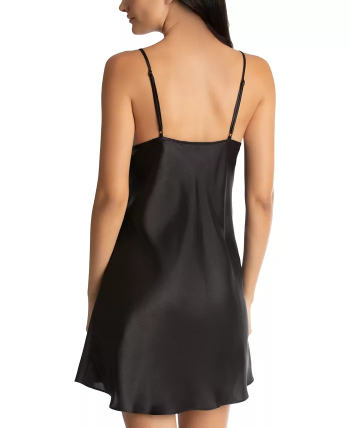 Lace-Trim Solid Satin Chemise Nightgown - thumbnail 2