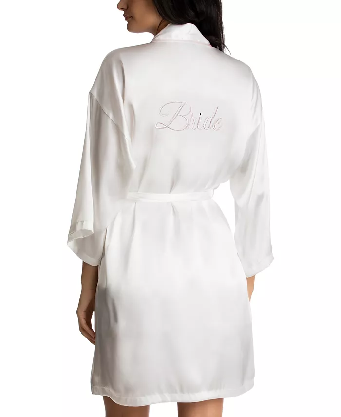 Bride Satin Wrap Robe, Cami & Tap Shorts Set - thumbnail 2