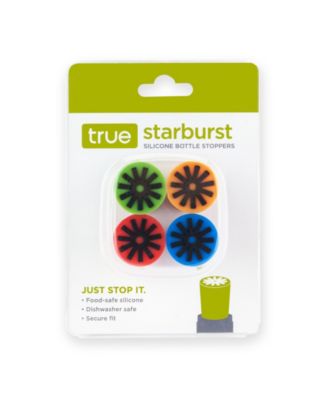 Starburst Silicone Bottle Stoppers, Set of 4
