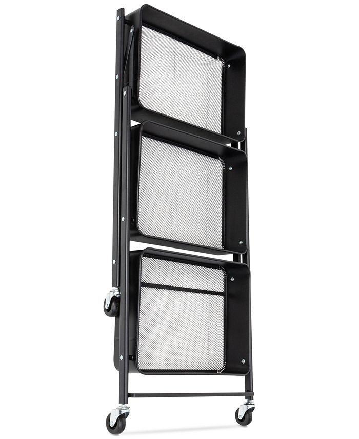 Honey Can Do 3Tier Metal Folding Wheeled Cart Macy's
