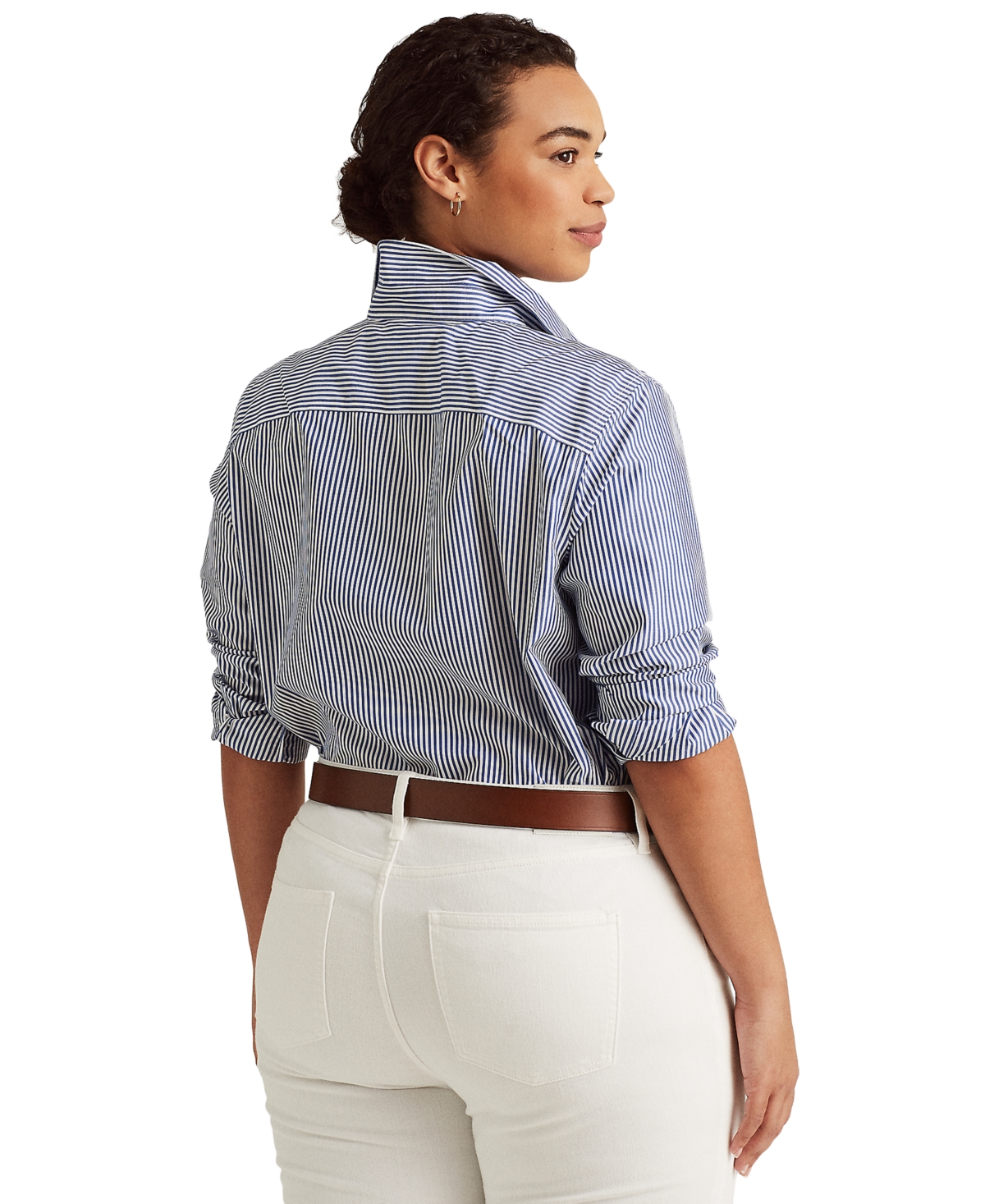 Ralph Lauren Plus-size Easy Care Cotton Shirt In Multi