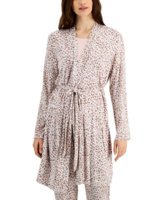Jenni - Lettuce-Edge Printed Short Wrap Robe