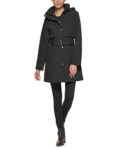 Calvin Klein Women's Hooded Belted Raincoat (various colors)